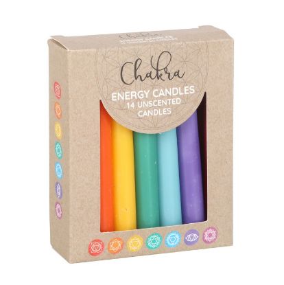 Picture of Pack of 14 Unscented Chakra Energy Candles