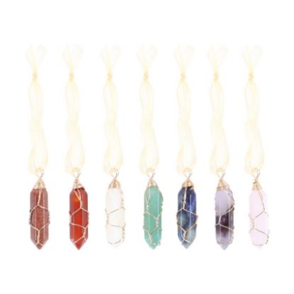 Picture of Set of 7 Hanging Crystal Tree Decorations