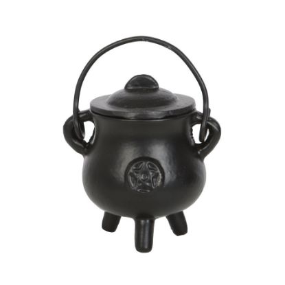 Picture of 7.5cm Smooth Cast Iron Cauldron with Pentagram