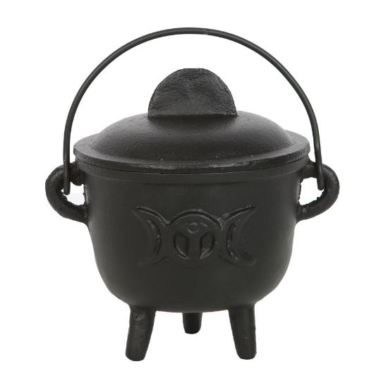 Picture of 11cm Cast Iron Cauldron with Triple Moon