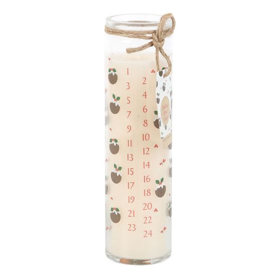 Picture of Christmas Pudding Advent Tube Candle