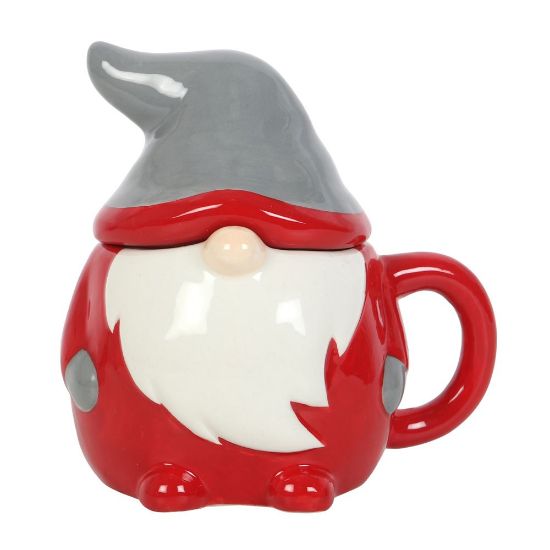 Picture of Red and Grey Gonk Lidded Mug