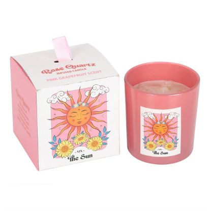 Picture of The Sun Rose Quartz Crystal Chip Candle