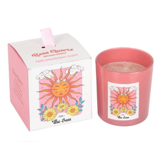 Picture of The Sun Rose Quartz Crystal Chip Candle