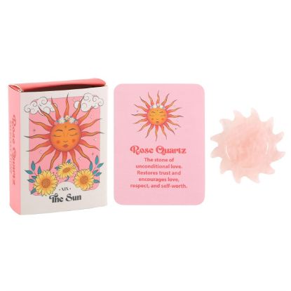 Picture of Rose Quartz Crystal Sun Keepsake Stone in a Box