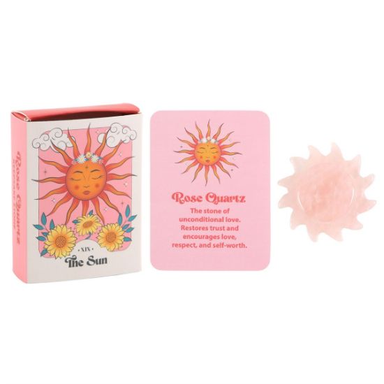 Picture of Rose Quartz Crystal Sun Keepsake Stone in a Box