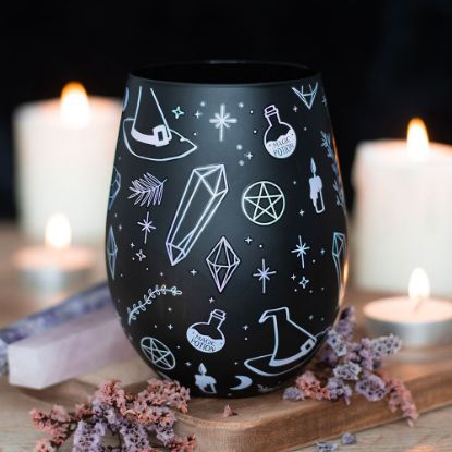 Picture of Crystal Witch Print Stemless Glass 