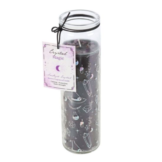 Picture of Crystal Witch Jasmine Tube Candle with Amethyst Chips