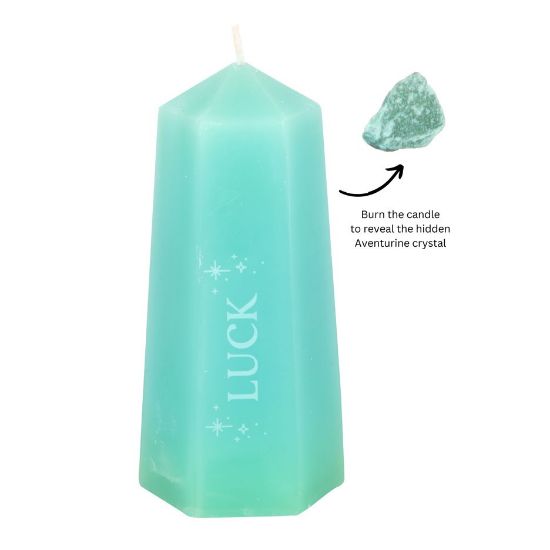 Picture of Luck Crystal Candle with Rough Green Aventurine