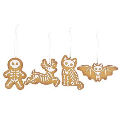 Picture of Set of 4 Creepy Skeleton Cookie Ornaments 