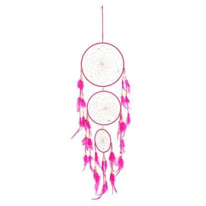 Picture of Pink Triple Dreamcatcher with Feathers