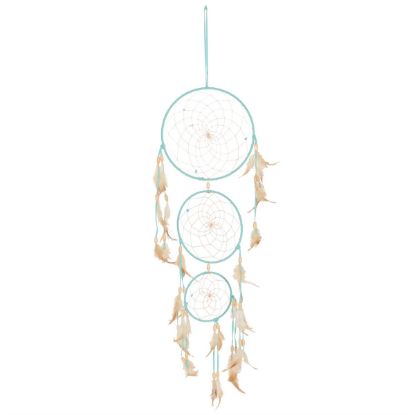 Picture of Light Blue Triple Dreamcatcher with Feathers