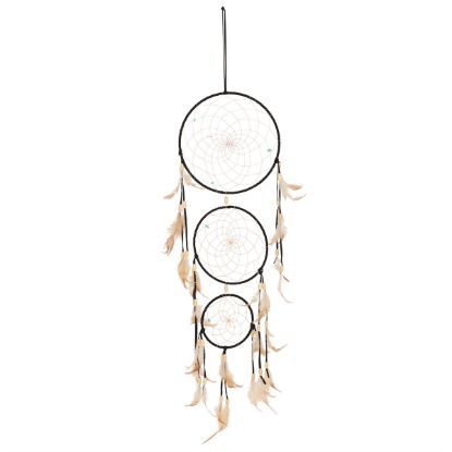 Picture of Black Triple Dreamcatcher with Feathers