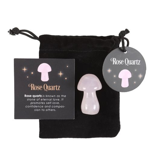 Picture of Magical Rose Quartz Crystal Mushroom 