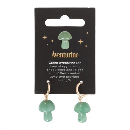 Picture of Aventurine Crystal Mushroom Earrings