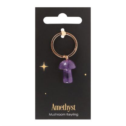 Picture of Amethyst Crystal Mushroom Keyring