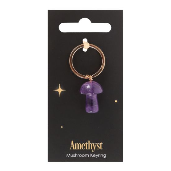 Picture of Amethyst Crystal Mushroom Keyring