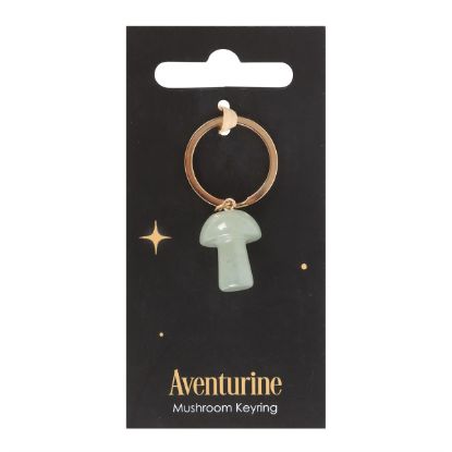 Picture of Aventurine Crystal Mushroom Keyring