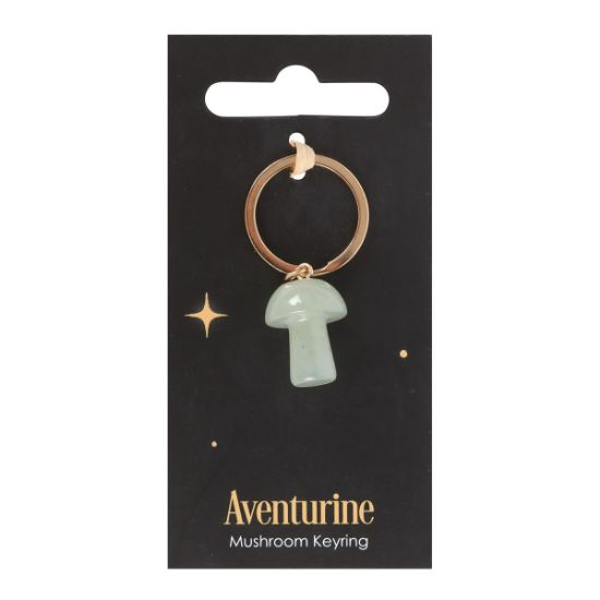 Picture of Aventurine Crystal Mushroom Keyring