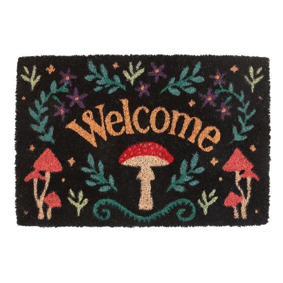 Picture of Black Mushroom Welcome Doormat