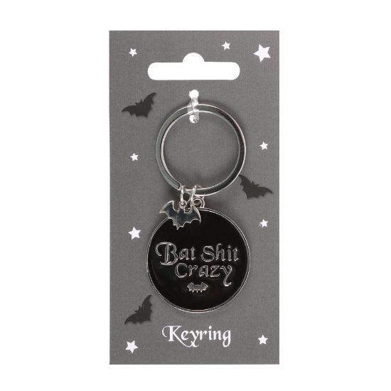 Picture of Round Bat Shit Crazy Keyring