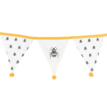 Picture of White Alternating Bee Print Fabric Bunting