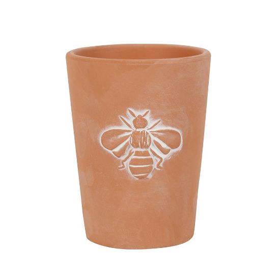 Picture of Small Terracotta Single Bee Motif Plant Pot