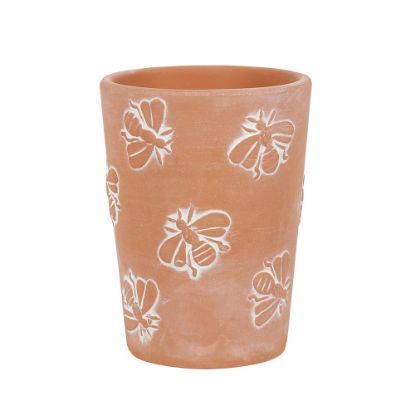 Picture of Small Terracotta Bee Pattern Plant Pot