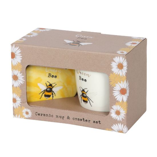 Picture of Queen Bee Ceramic Mug and Coaster Set