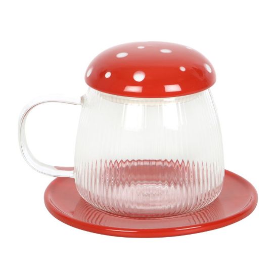 Picture of Glass Mushroom Mug and Saucer