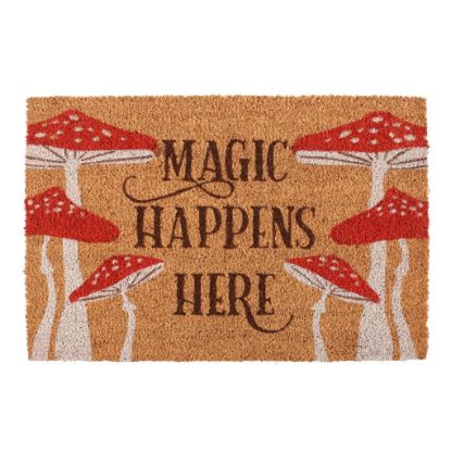 Picture of Natural Magic Happens Here Mushroom Doormat