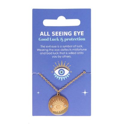 Picture of Gold Toned All Seeing Eye Necklace  