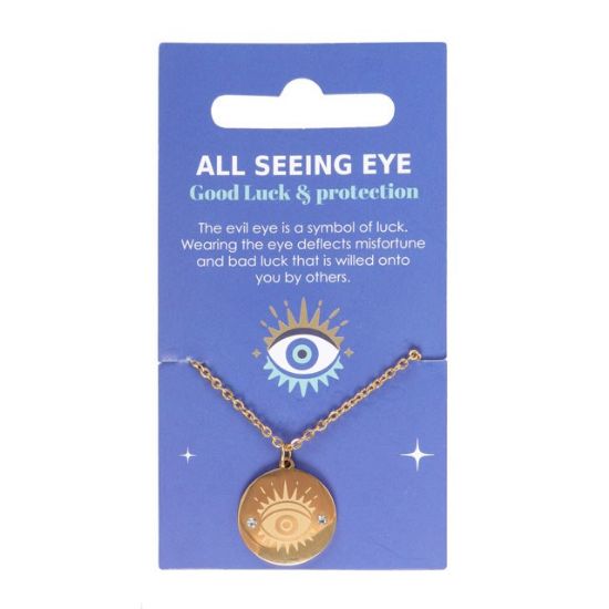 Picture of Gold Toned All Seeing Eye Necklace  