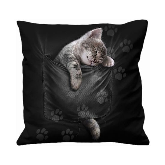 Picture of 40cm Square Pocket Kitten Cushion by Spiral Direct