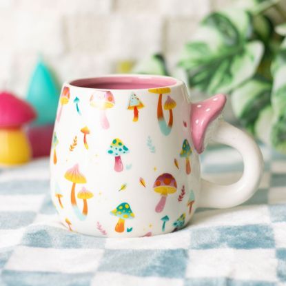 Picture of Funky Fungi Print Mug with Mushroom Handle