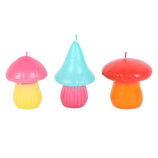 Picture of Set of 3 Mushroom Shaped Candles