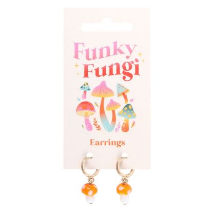 Picture of Orange Mushroom Dangle Earrings