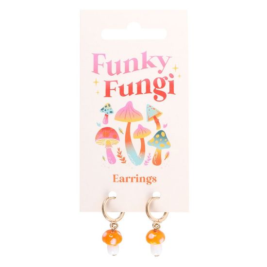 Picture of Orange Mushroom Dangle Earrings