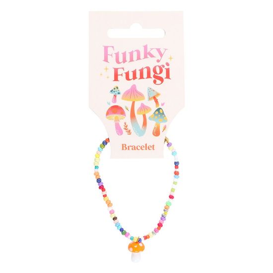 Picture of Orange Mushroom Beaded Charm Bracelet