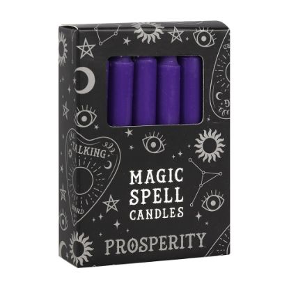 Picture of Set of 12 Purple 'Prosperity' Spell Candles