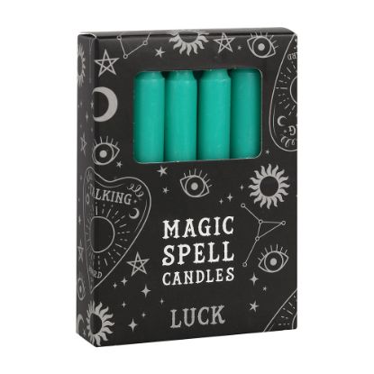 Picture of Set of 12 Green 'Luck' Spell Candles