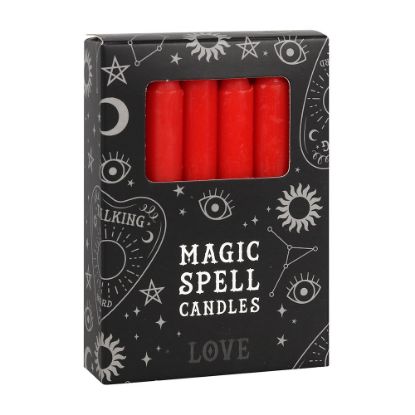 Picture of Set of 12 Red 'Love' Spell Candles