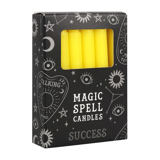 Picture of Set of 12 Yellow 'Success' Spell Candles