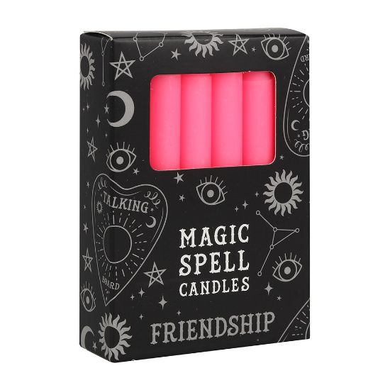 Picture of Set of 12 Pink 'Friendship' Spell Candles