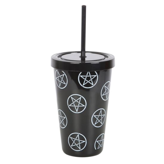 Picture of Pentagram Plastic Tumbler with Straw