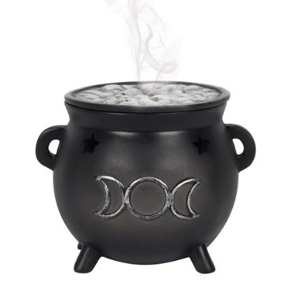 Picture of Triple Moon Cauldron Incense Cone Holder