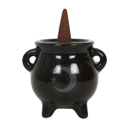 Picture of Mystical Moon Cauldron Ceramic Incense Holder