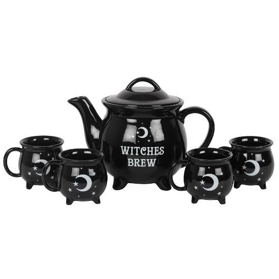 Picture of Witches Brew Ceramic Cauldron Tea Set