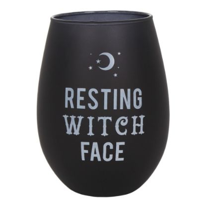 Picture of Resting Witch Face Stemless Wine Glass