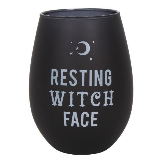 Picture of Resting Witch Face Stemless Wine Glass